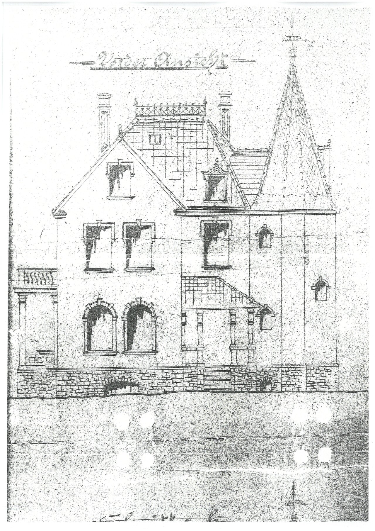 Zeichnung zum Bau des Hauses, o.D. Verfasser unbekannt