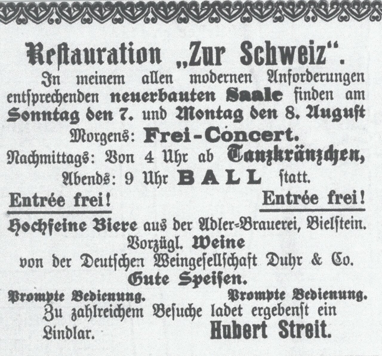 Werbeanzeige, Bergischer Agent 1904