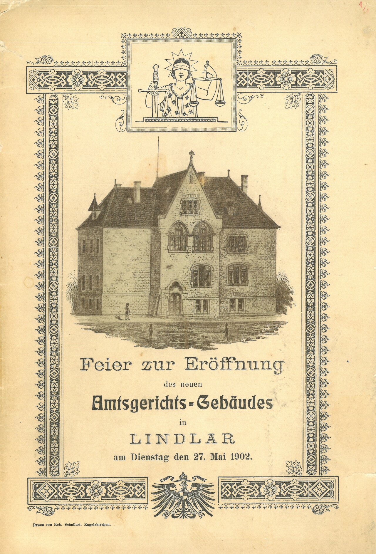 Festschrift zur Eröffnung am 27.05.1902, aus GAL Sammlung Ursula Homberg Nr. 189