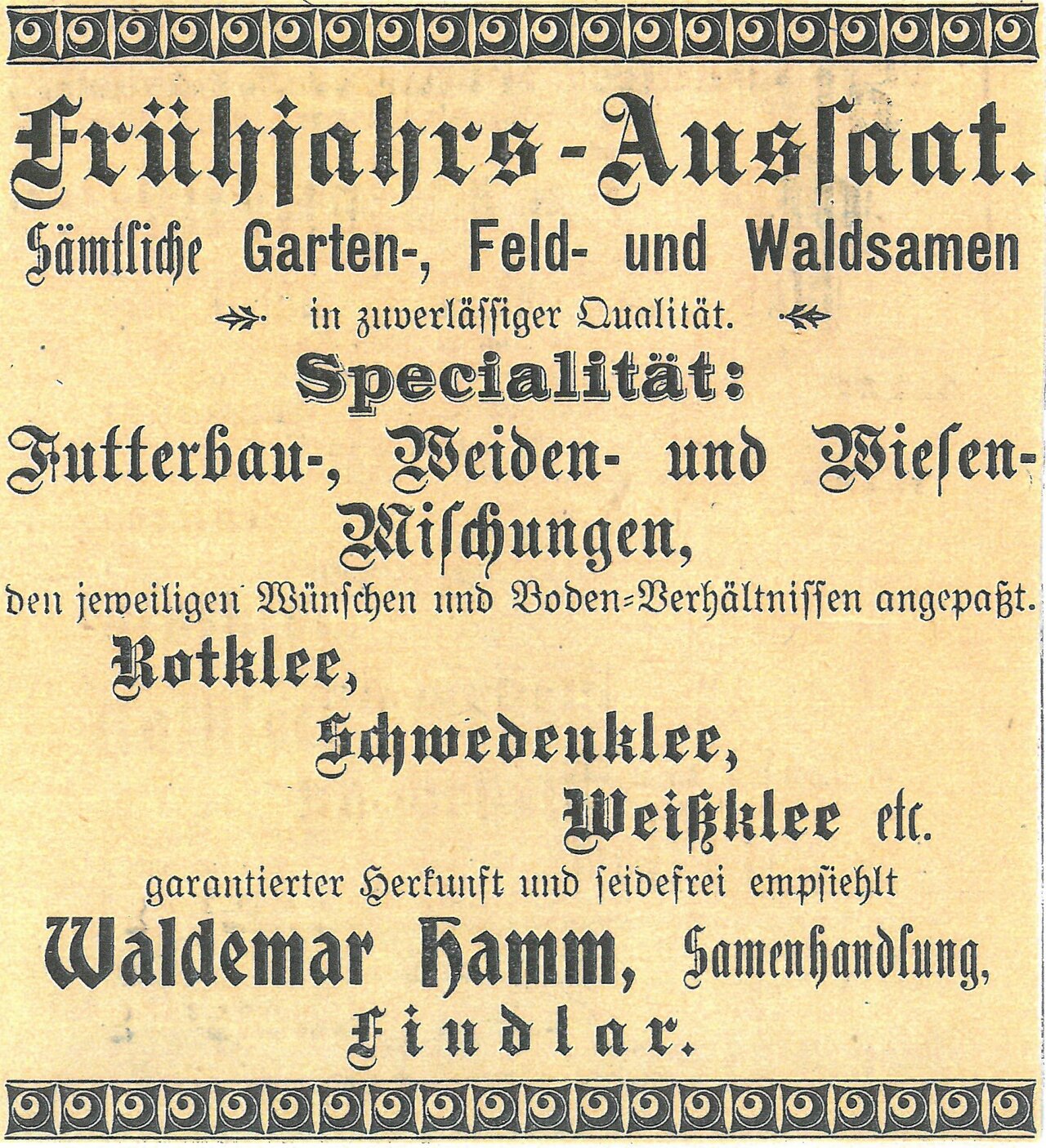Werbeanzeige, 1905, Bergischer Agent