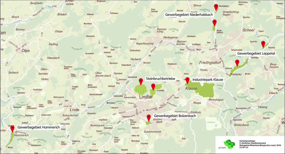 Übersichtskarte Gewerbegebiete