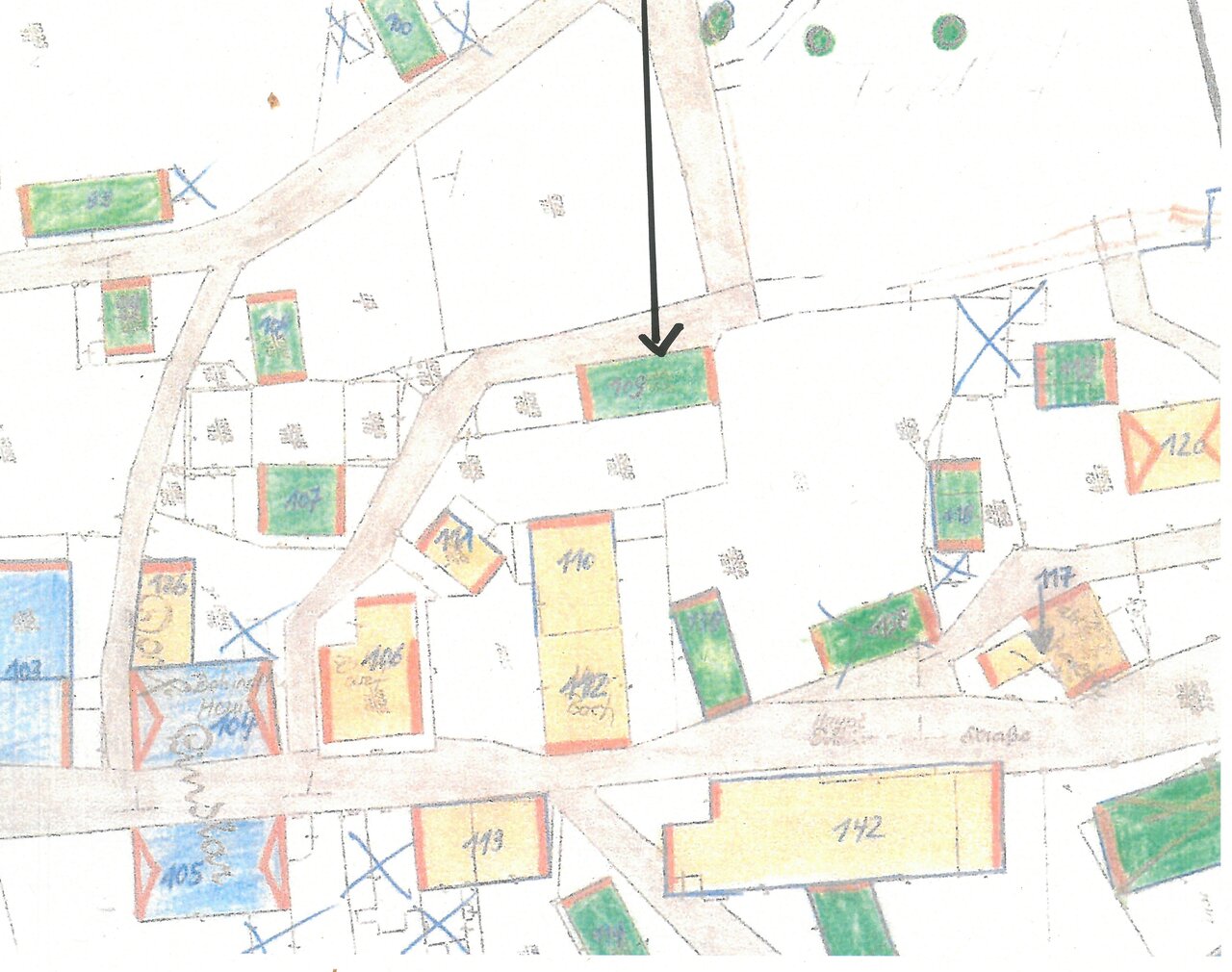 Katasterplan, um 1900, Katasteramt des Oberbergischen Kreises