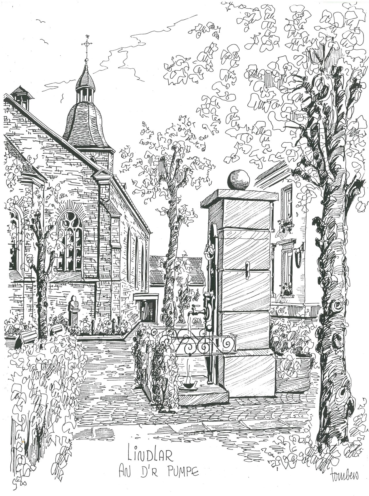 GAL Fotobestand Großformat Nr. 68, o.D. Zeichnung von Klaus Tombers