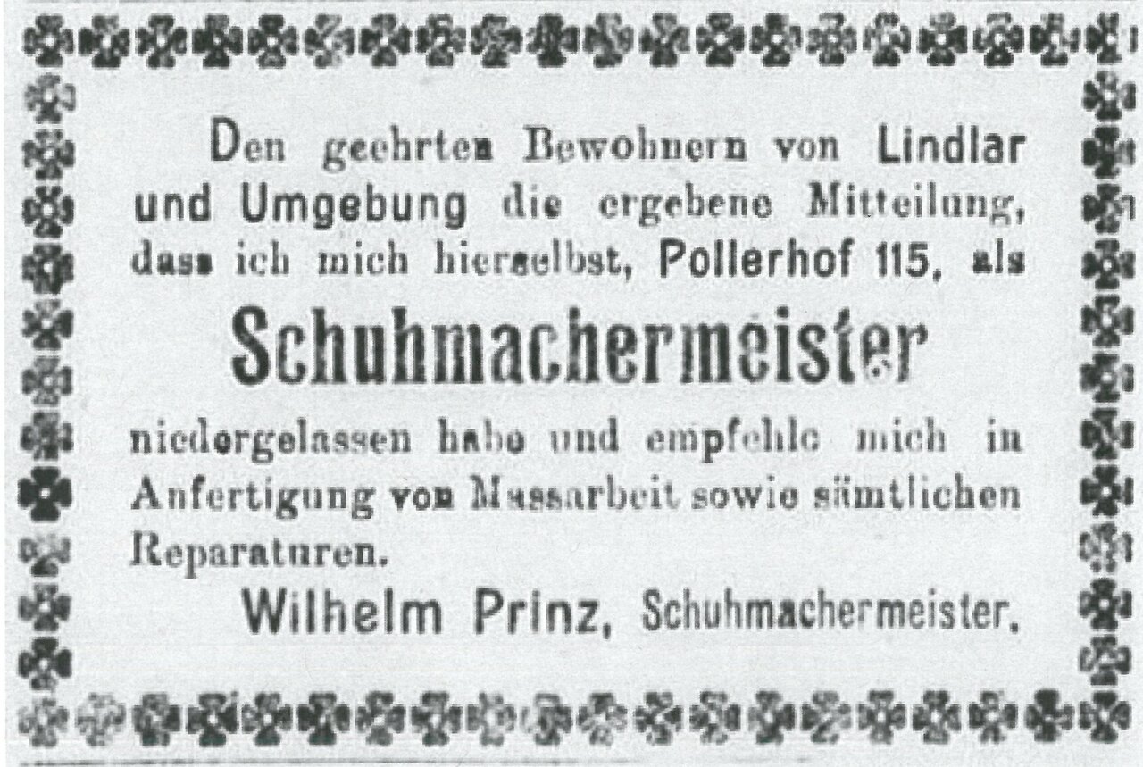 Werbeanzeige, o.D. Bergische Wacht
