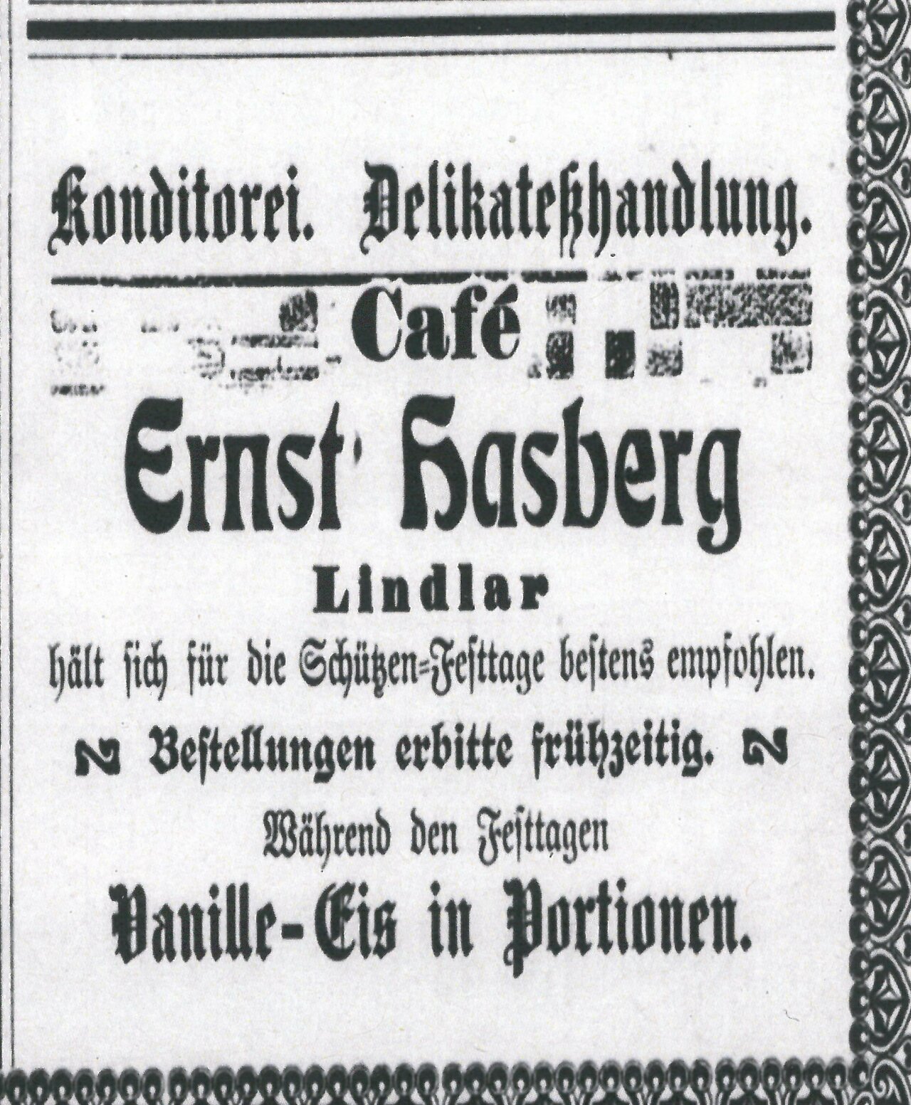 Werbeanzeige, 01.08.1904 Bergischer Agent